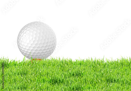 golf ball on the green grass of the golf course