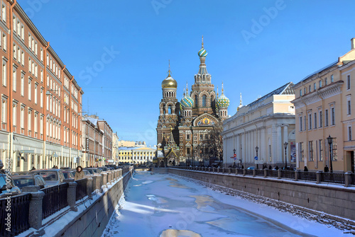 Saint Petersburg. View of the Russian style Orthodox Temple of the Resurrection (Savior-on-Spilled-Blood) 