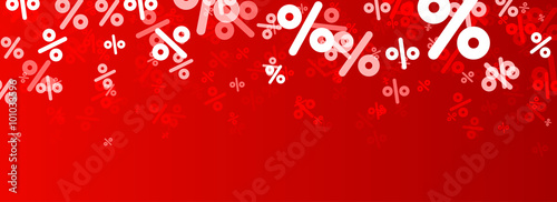 Sale banner with percent.