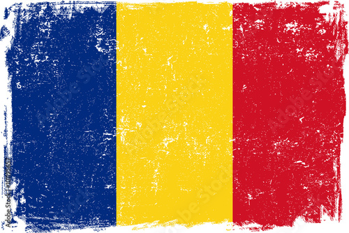 Romania Vector Flag on White
