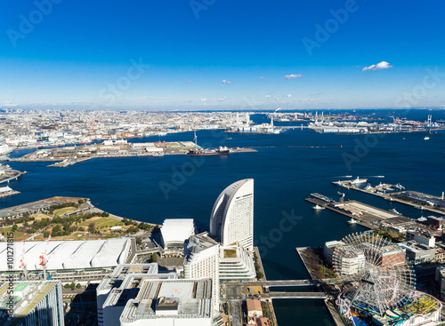 横浜 ランドマークタワーから見る横浜ベイエリア