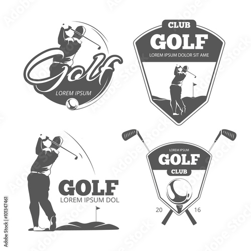 Vintage golf vector labels, badges and emblems. Sport sign icon, club game illustration