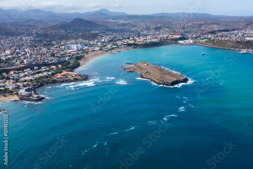 Aerial view of Praia city in Santiago - Capital of Cape Verde Is