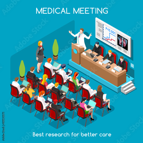 Medical Meeting People Isometric