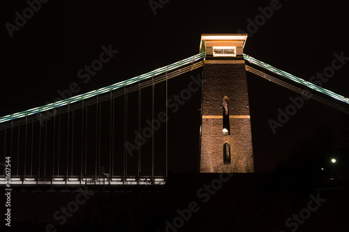 Clifton Suspension Bridge, north east tower. The Clifton tower of the famous bridge over Avon Gorge in Bristol 