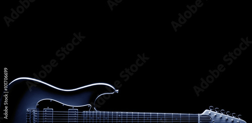 blues electric guitar on black
