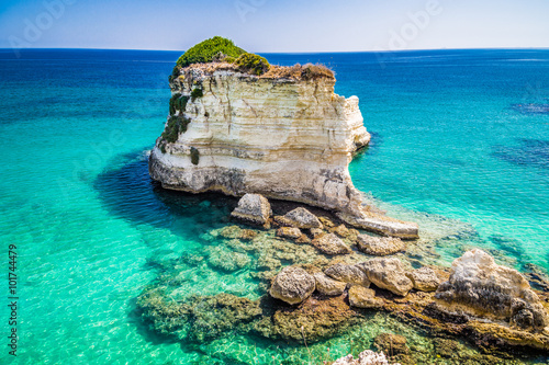 Stacks on the coast of Apulia in Italy