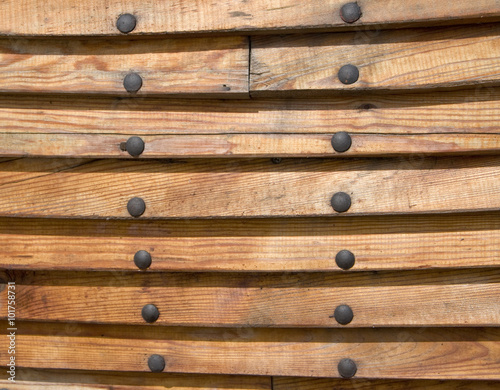 background from wooden laths with nails