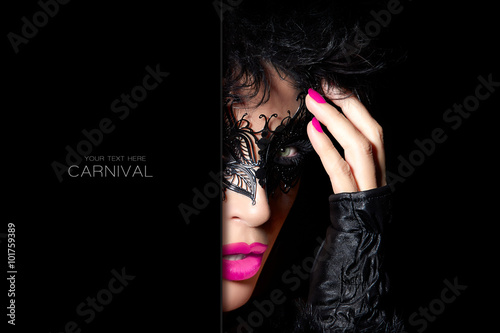 High Fashion Model in Creative Masquerade Eye Makeup