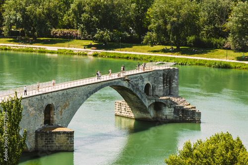 Half ruined bridge in Avignon, Provence, France