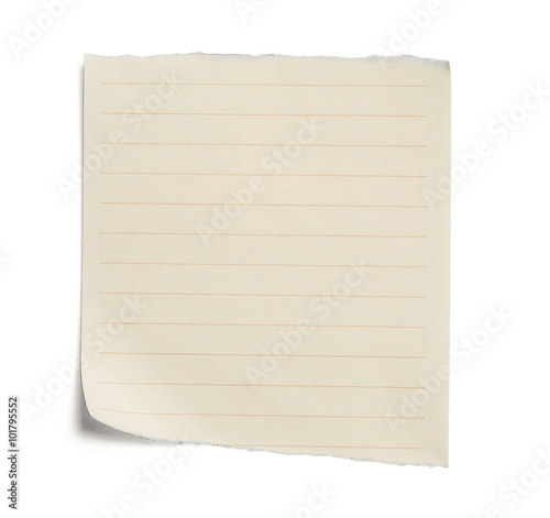 collection of yellow note papers on white background