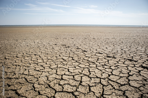 Dry cracked ground. The problem of drought