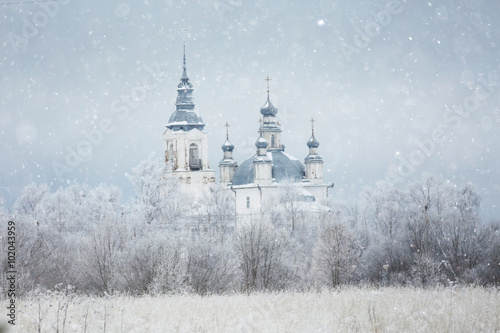 Christian monastery landscape winter snow Christmas Religion