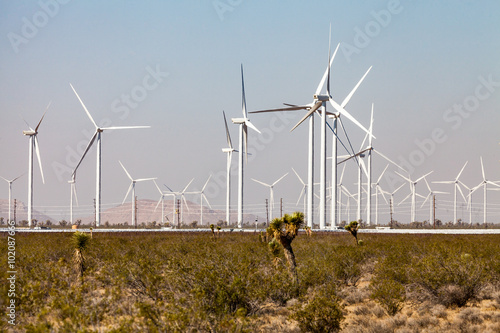 Windmill farm in Mojave desert, California