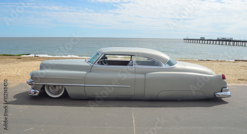 Classic Olds Pontiac Cadillac on Felixstowe seafront.