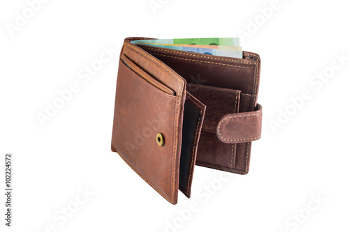 men's leather wallet isolated on white background