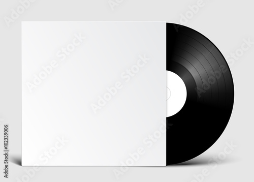 Vinyl Record with Cover Mockup