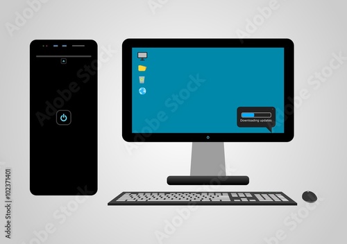 Desktop PC, flat design