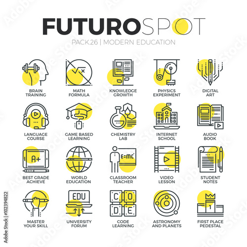 Internet Education Futuro Spot Icons