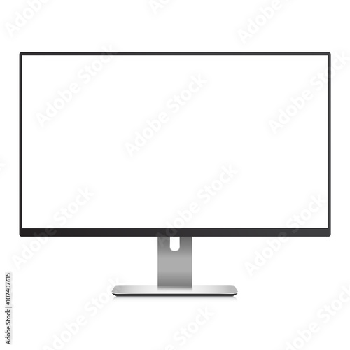 Computer Monitor with white blank screen Mockup