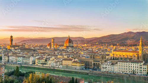 Beautiful sunset over Florence, Itay