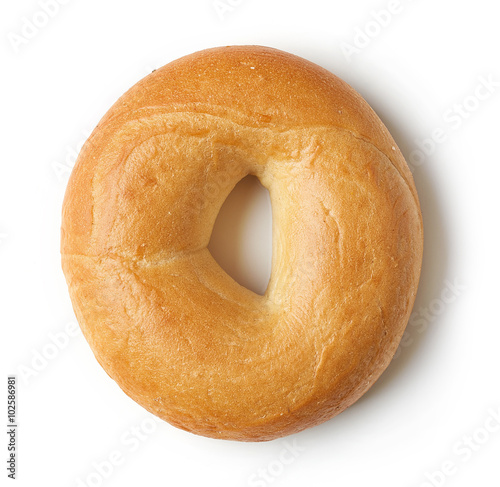 Fresh bagel on white background