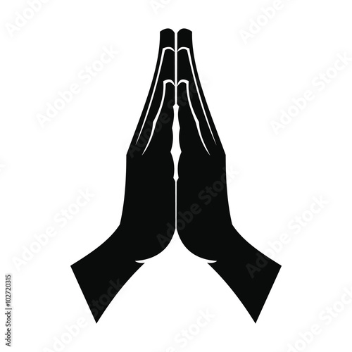 Praying hands black simple icon