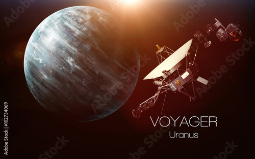 Uranus - Voyager spacecraft. This image elements furnished by NASA.