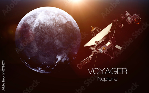 Neptune - Voyager spacecraft. This image elements furnished by NASA.