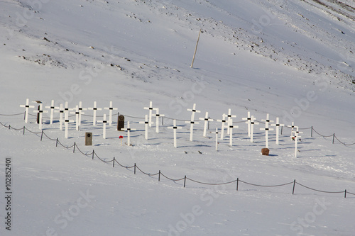 Old cemetery in Longyearbyen, Spitsbergen (Svalbard). Norway