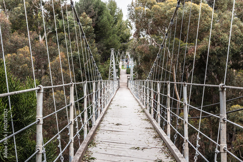 Spruce Street suspension pedestrian bridge in San Diego, California, built in 1912. 
