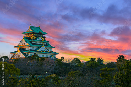 Amazing sunset Image of Osaka Castle