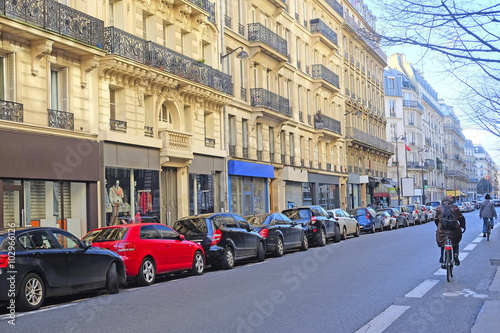 Paris, France, February 9, 2016: cars on a parking in Paris, France