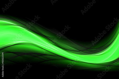Neon Abstract Glowing Green Wave Design
