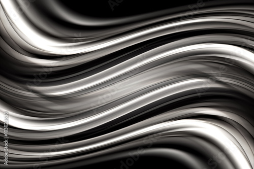 Abstract Black and White Wave Design Grey Scale Background
