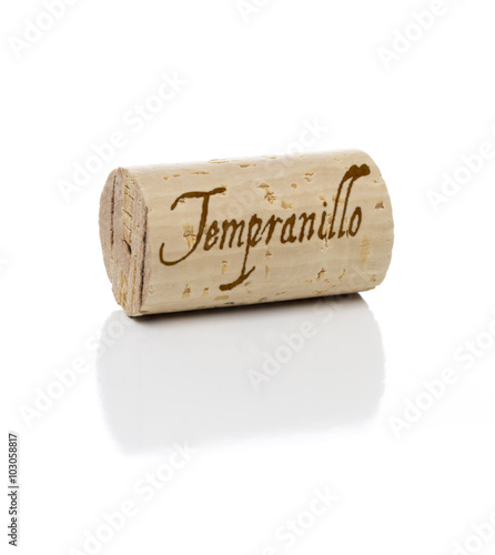 Tempranillo Wine Cork Isolated On A White Background.