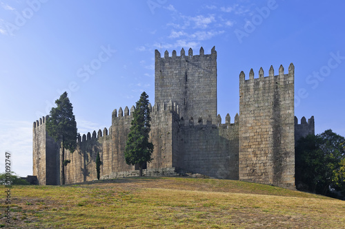 Guimaraes Castle, the most famous castle in Portugal, as it was the birth place of the first Portuguese King and the Portuguese nation. Unesco World Heritage Site.
