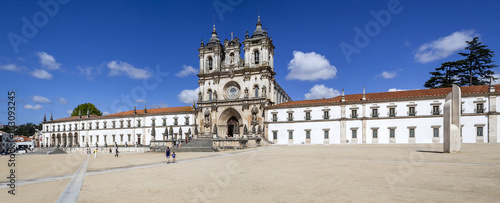 Alcobaca, Portugal - July, 2015: Alcobaca Monastery, a masterpiece of the Gothic architecture. Cistercian Religious Order. Unesco World Heritage. Portugal.
