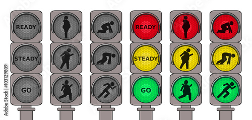 Traffic lights for running pedestrians