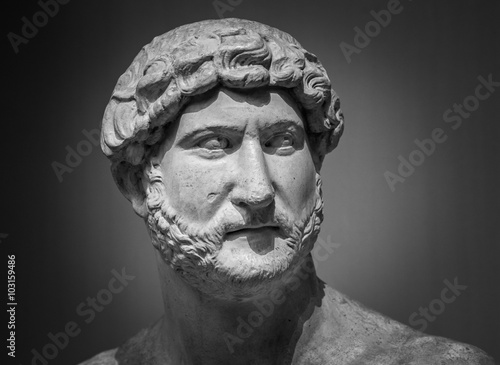 Ancient roman sculpture of the emperor Hadrian