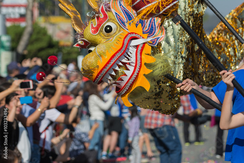 Chienese dragon during the 117th Golden Dragon Parade