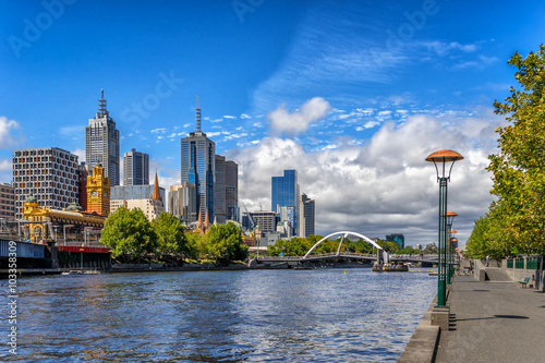 Looking across the Yarra River to Melbourne from Southbank
