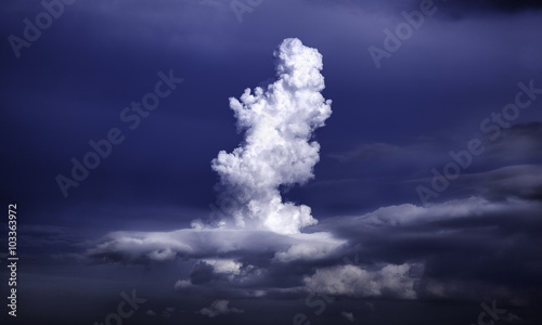 Spiral-shaped cumulonimbus cloud