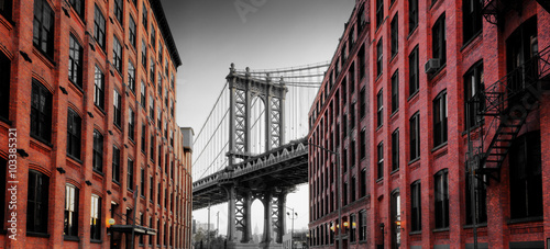 Manhattan Bridge from Washington Street, Brooklyn