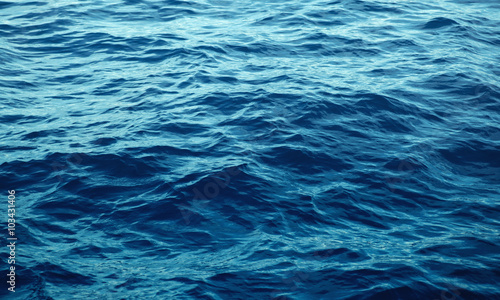 Blue sea with waves close up