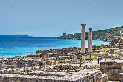 Tharros columns on a clear day