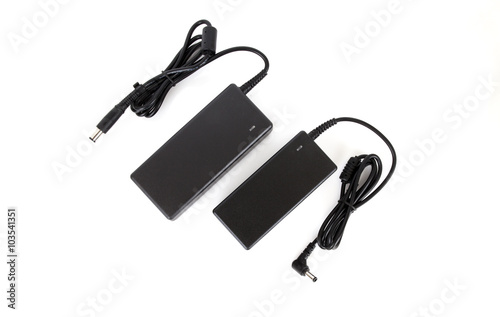 Laptop AC adapter charger Power supply isolated on white background