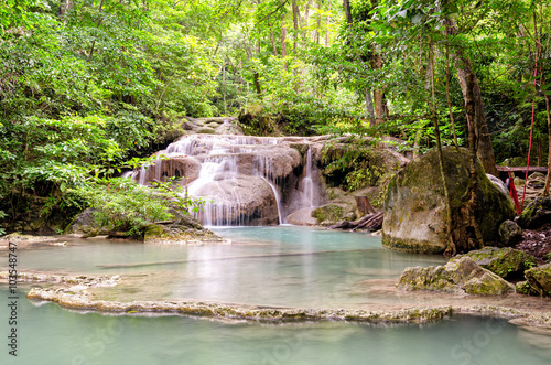 Erawan Waterfalls in Erawan National Park (Thailand)