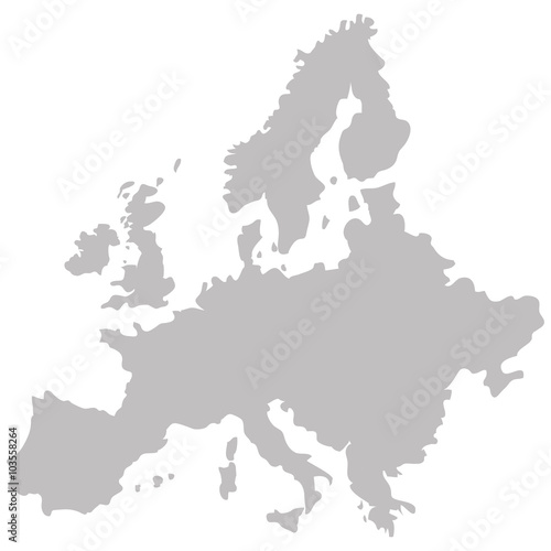 map of Europe in gray on a white background