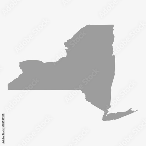 Map of the State of New York in gray on a white background